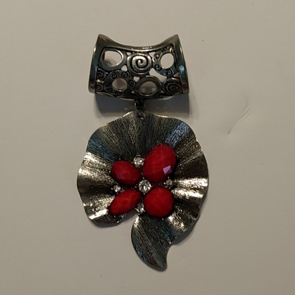 Beautiful red stone scarf slide